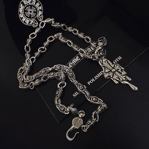 Chrome Hearts Drip Cross Diamond Pendant Necklace